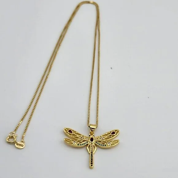 Last One Brand New Multi Colored DragonFly Necklace - Picture 10 of 12